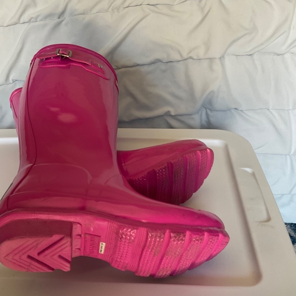 Original Kids Gloss Pink Hunter Boots kids size 4/5 women’s size 5 - Picture 9 of 16